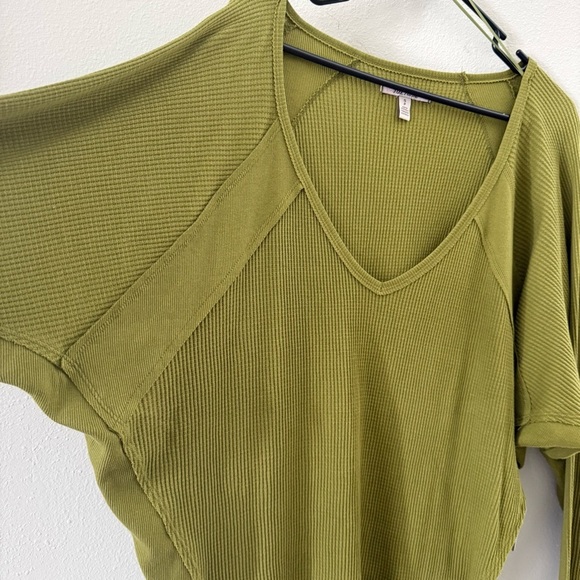 Free People Tops - Free People Santa Clara Thermal V-neck Oversized Ferngully Small NWT